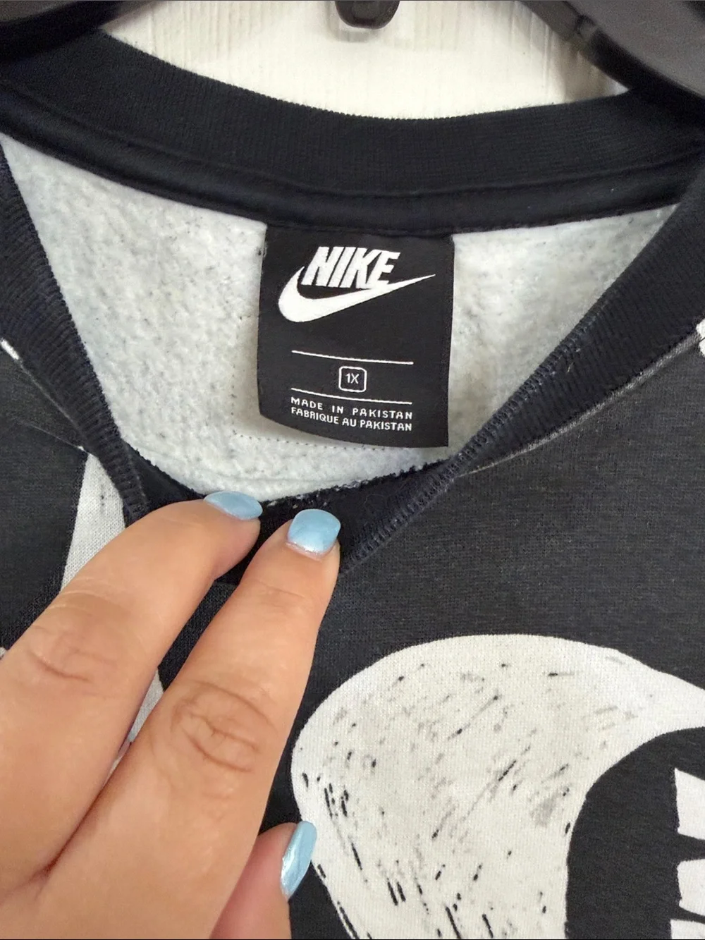 Nike Black Crewneck Sweatshirt with White Allover Logo